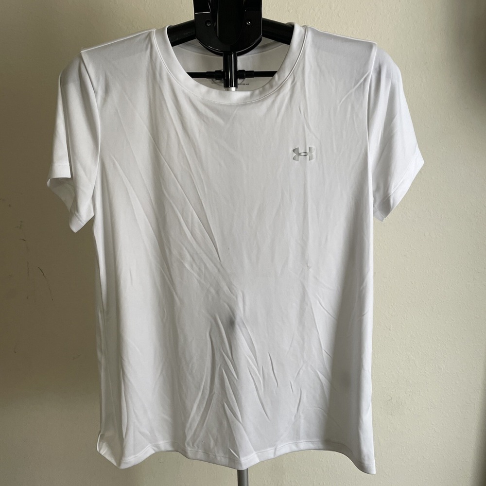Under Armour Women's Heat Gear Loose T-Shirt White Size Large